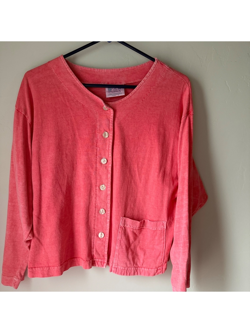 Vintage Fresh Produce Coral Cotton Cardigan | small